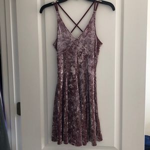 Pink velvet dress